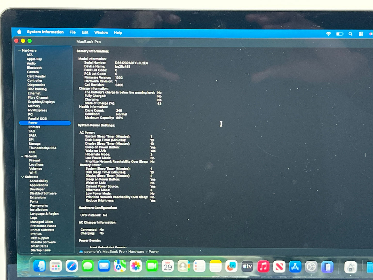 2020 Apple MacBook Pro 13.3" M1 7 Core 3.2GHz 8GB RAM 256GB SSD A2338